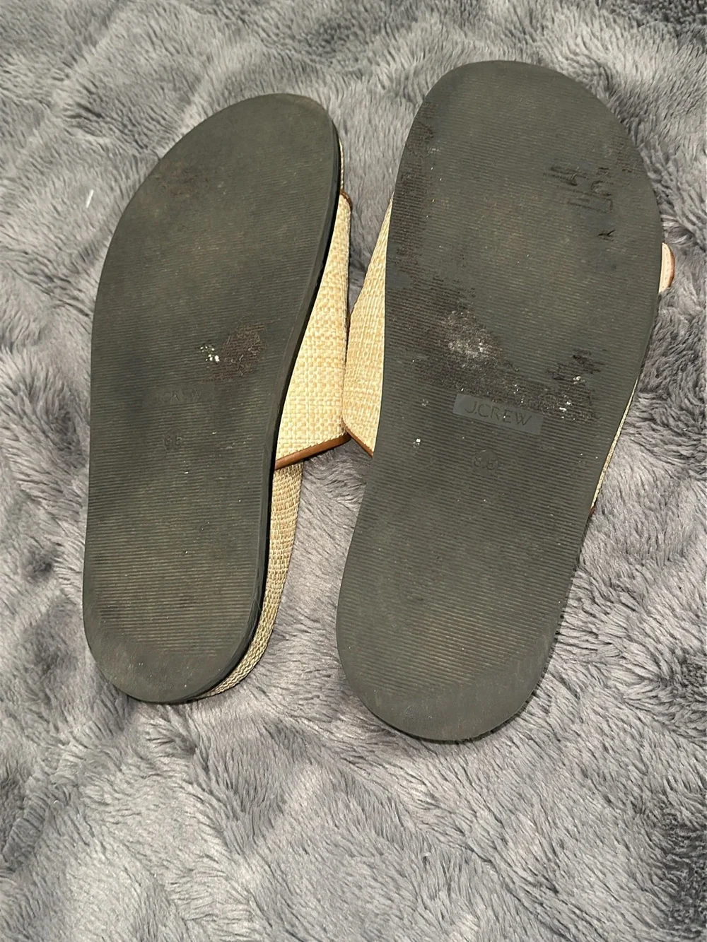 J. Crew Marlow Sandal raffia and leather. (Shoe15)